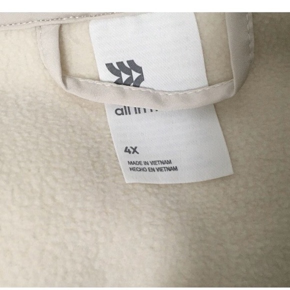 All in Motion Women's Size 4X Light Beige Hooded Full-Zip Jacket - Picture 3 of 7